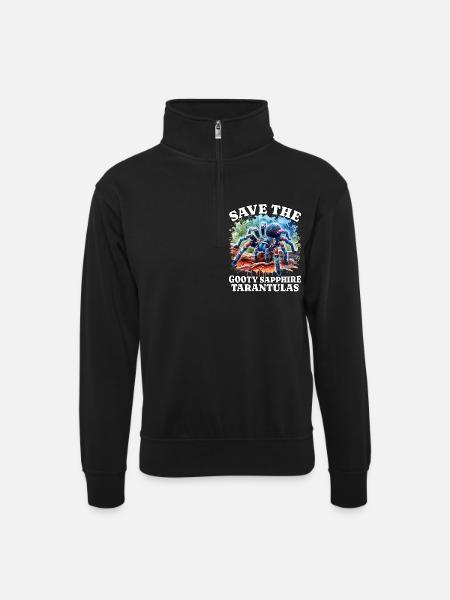 Save Gooty Sapphire Tarantula - Unisex sweater with zip collar - black