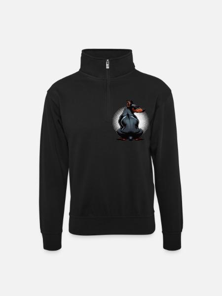 Doberman Doberman Owner Doberman Lovers - Unisex sweater with zip collar - black