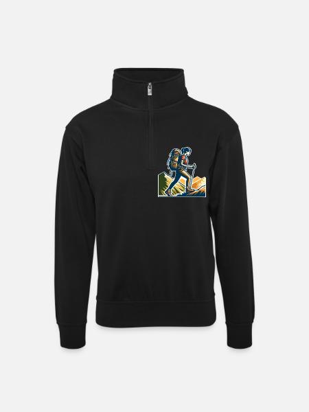 Grimpeur - Sweat col montant zippé unisexe - noir