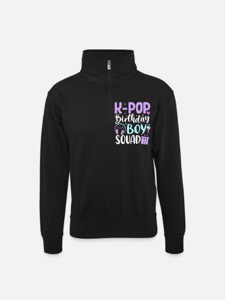 Équipe d’anniversaire K Pop - Sweat col montant zippé unisexe - noir