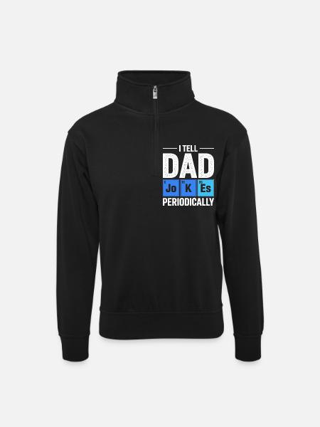 Dad Jokes Periodically - Unisex sweater with zip collar - black