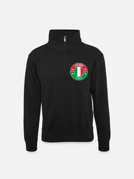 Viterbo Italien Abzeichenkreis - Unisex Pullover mit Zip-Kragen - Schwarz