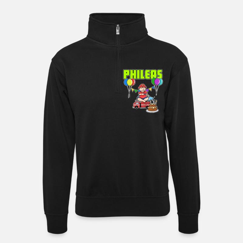 Fire Department Phileas Gift - Unisex sweater with zip collar - black