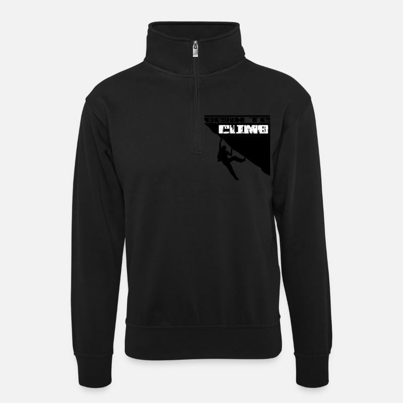 Escalade née pour grimper - Sweat col montant zippé unisexe - noir