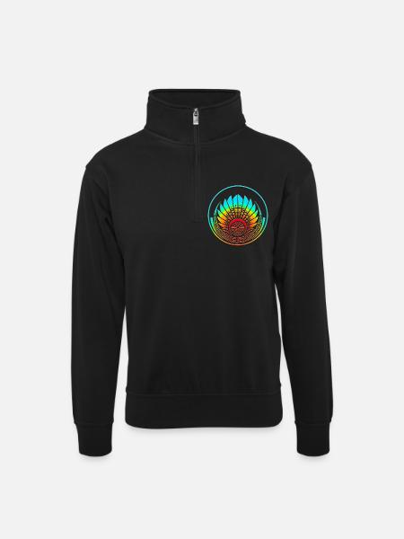 silbury_hillregenbogen - Sweat col montant zippé unisexe - noir
