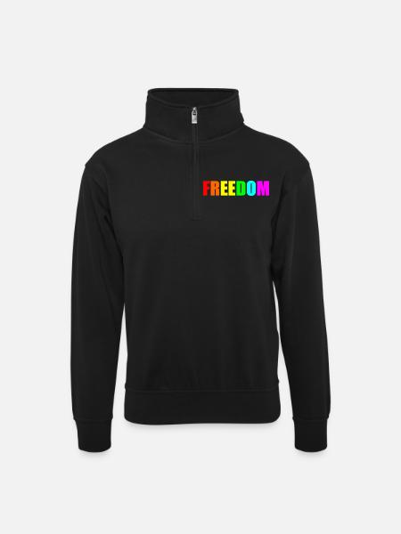Freedom - Unisex sweater with zip collar - black