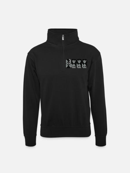 1999 - Unisex sweater with zip collar - black
