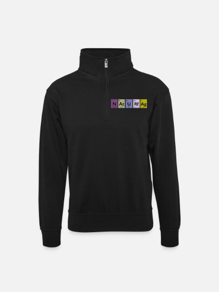 science - Unisex sweater with zip collar - black