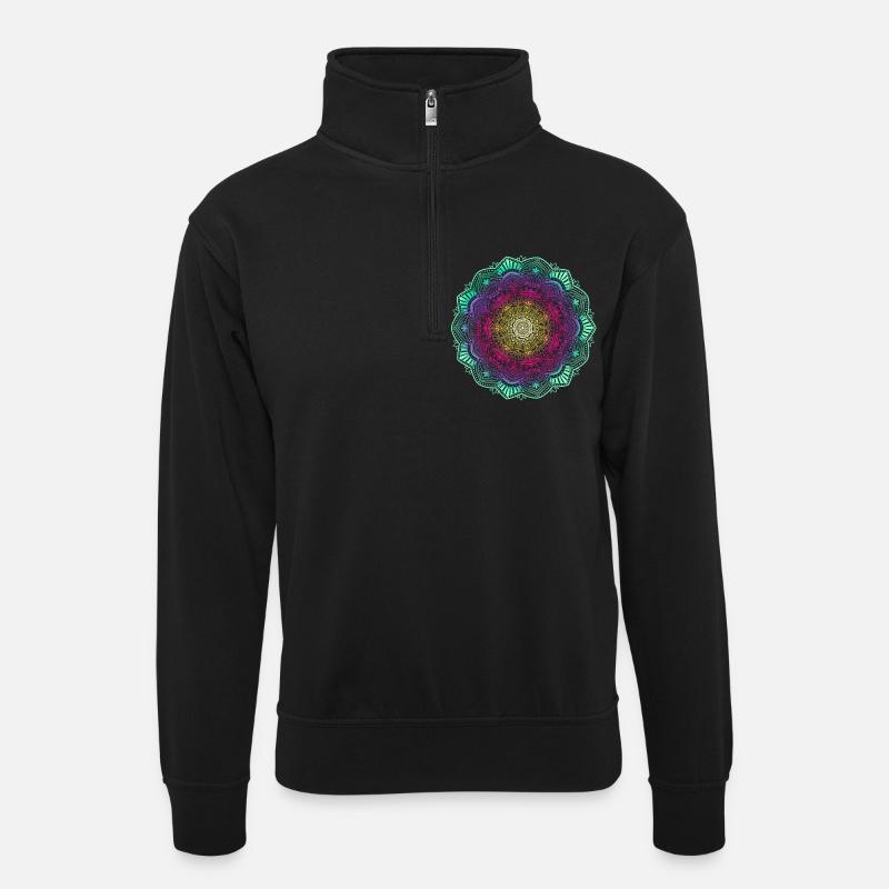 Mandala - Sweat col montant zippé unisexe - noir