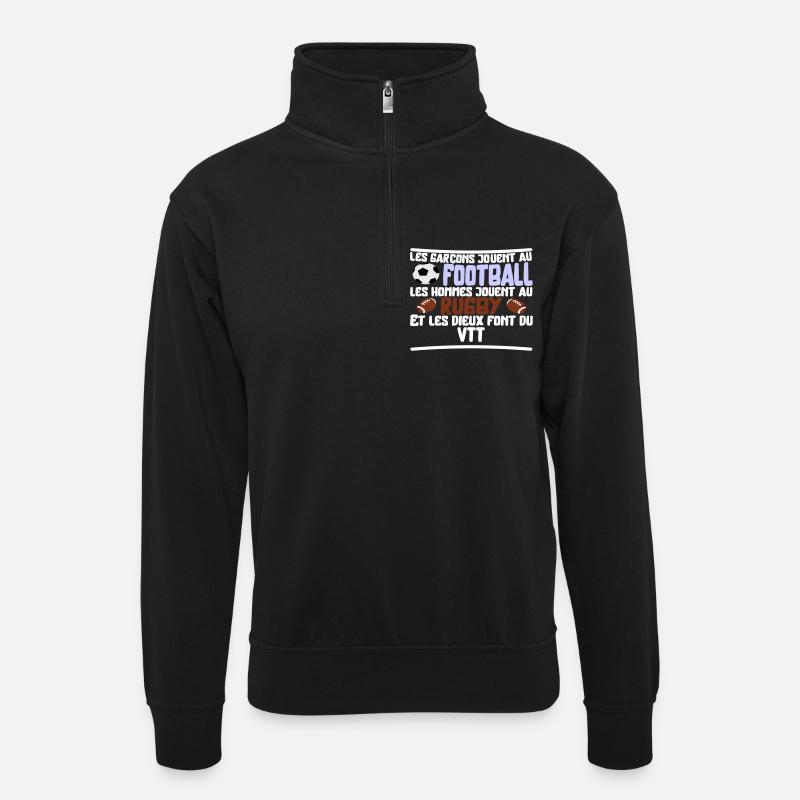 Les dieux VTT cadeau - Sweat col montant zippé unisexe - noir