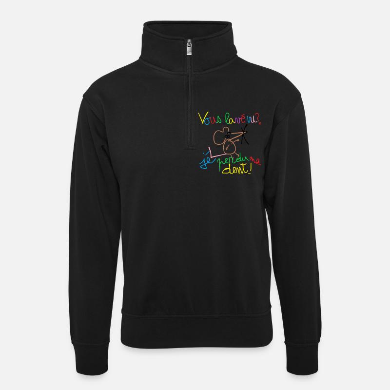 Vous lavé vu ? - Sweat col montant zippé unisexe - noir