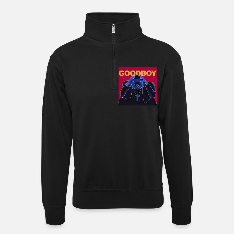 goodboy - Unisex sweater with zip collar - black