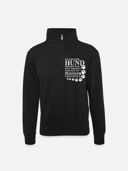 Hund Labrador Agility Tierschutz - Unisex Pullover mit Zip-Kragen - Schwarz