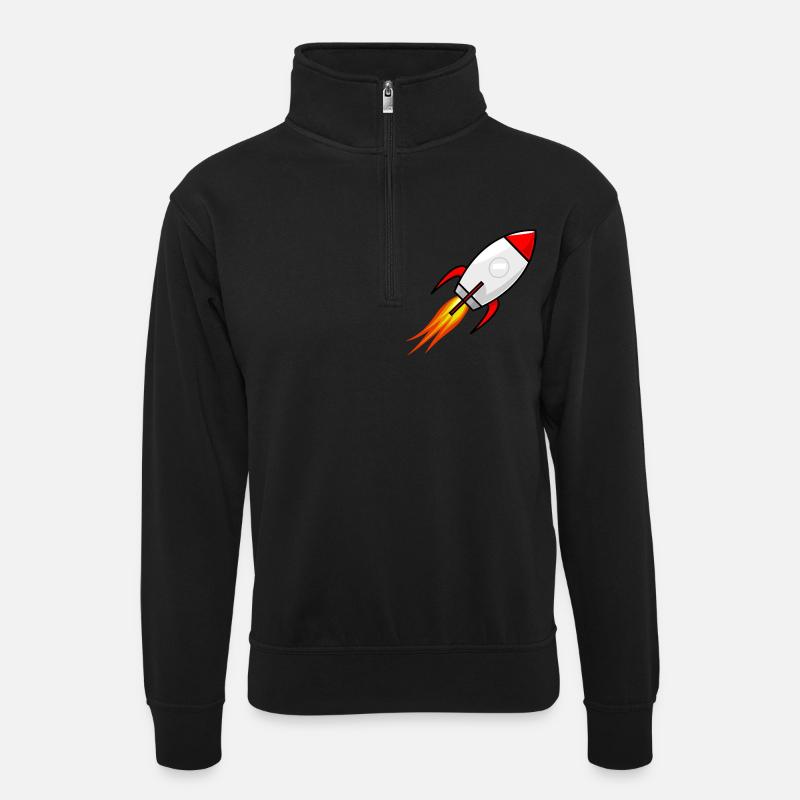fusée - Sweat col montant zippé unisexe - noir