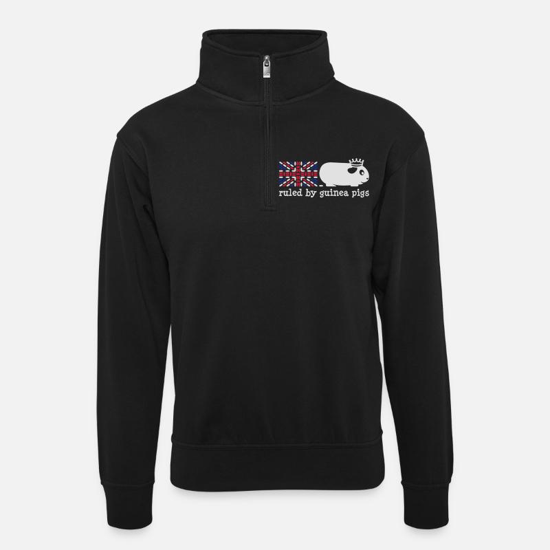 Ruled By Guinea Pigs (Jubilee) - Unisex sweater with zip collar - black
