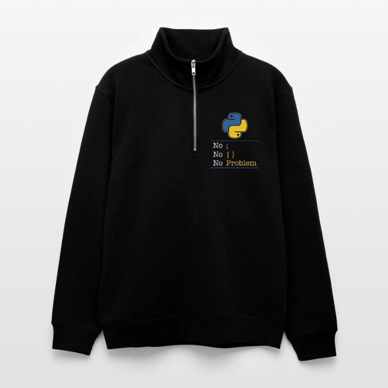 Python no problem Sweat col montant zippé unisexe