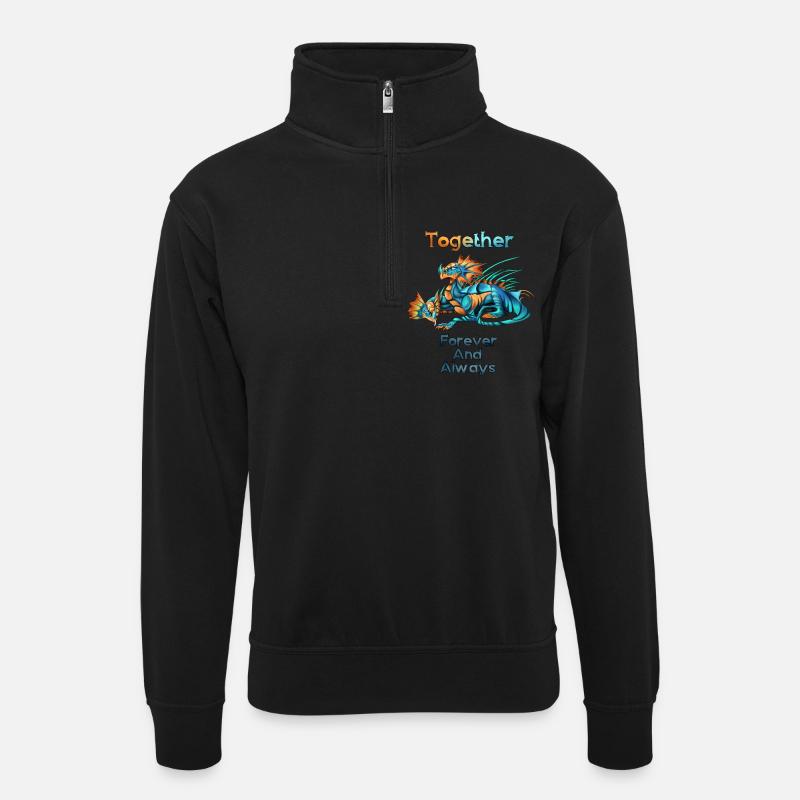 Das Leben einer Hydra - Unisex Pullover mit Zip-Kragen - Schwarz