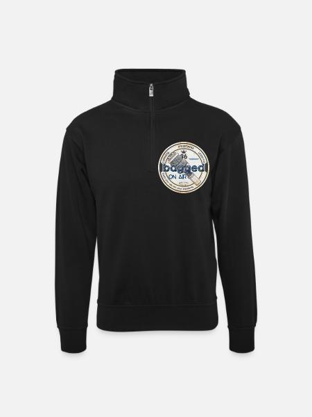 Bagged on air - Unisex Pullover mit Zip-Kragen - Schwarz