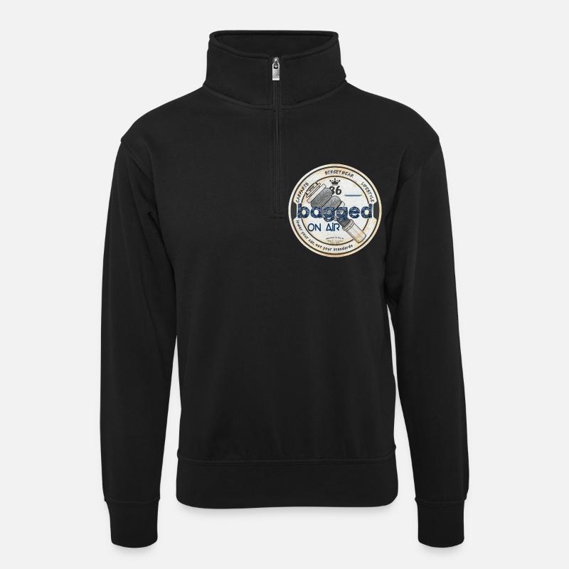 Bagged on air - Unisex Pullover mit Zip-Kragen - Schwarz
