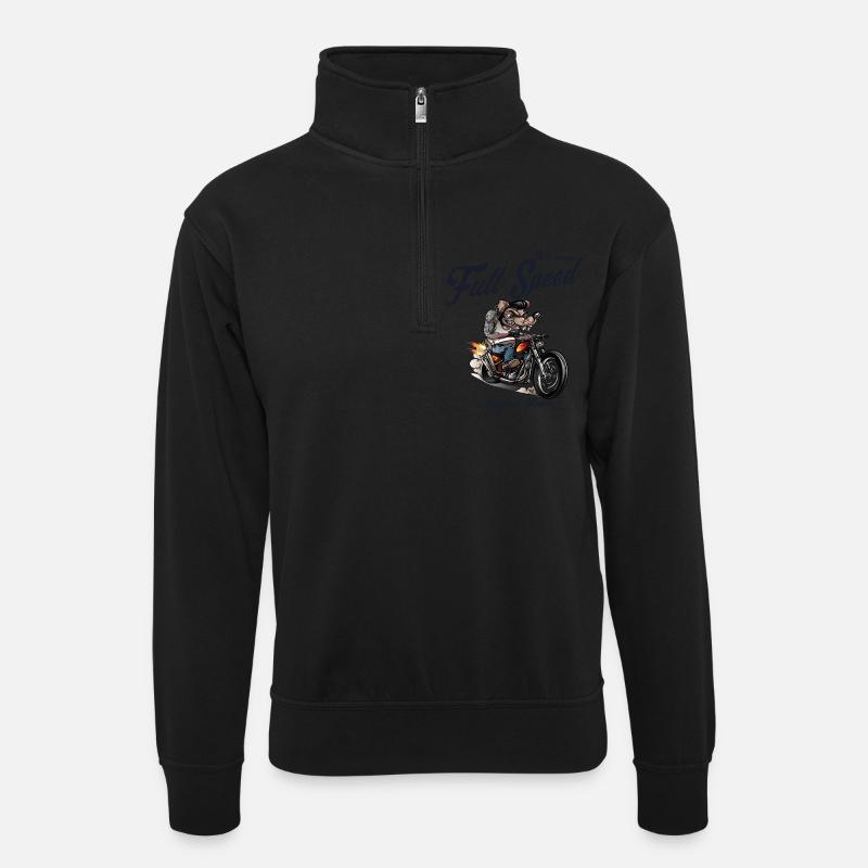 Full Speed Rat Race - Unisex Pullover mit Zip-Kragen - Schwarz