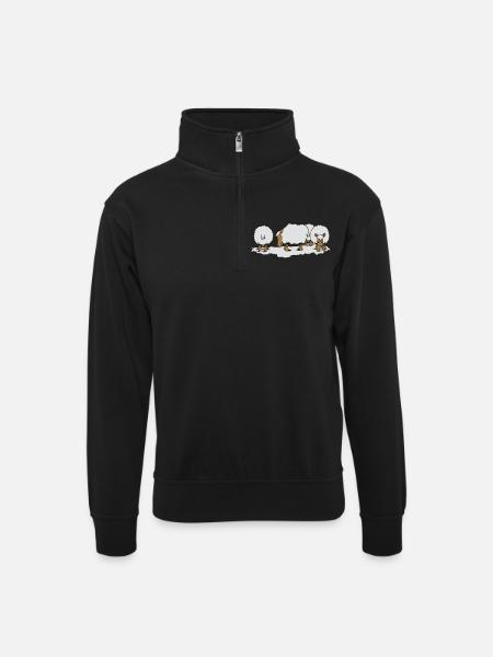 SHEEP herd - Unisex sweater with zip collar - black