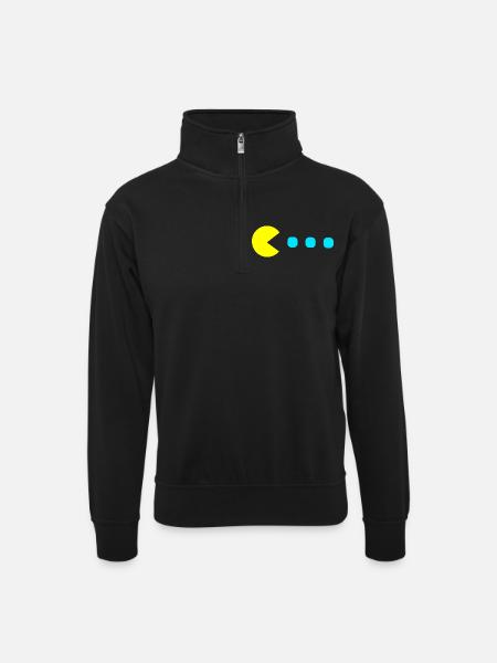 Retro Game - Unisex sweater with zip collar - black