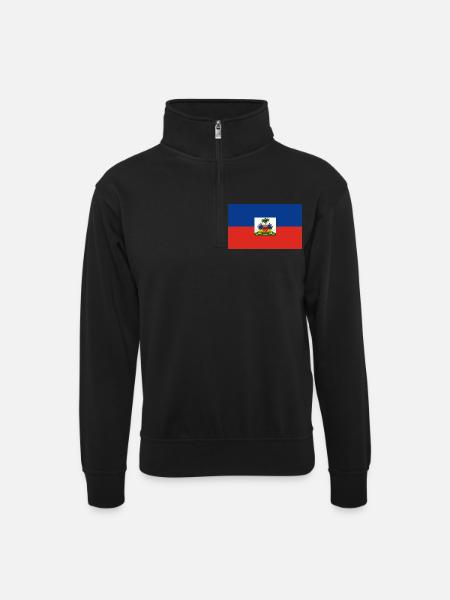 Haiti - Sweat col montant zippé unisexe - noir