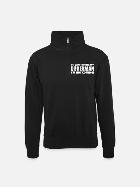 Doberman - Unisex sweater with zip collar - black