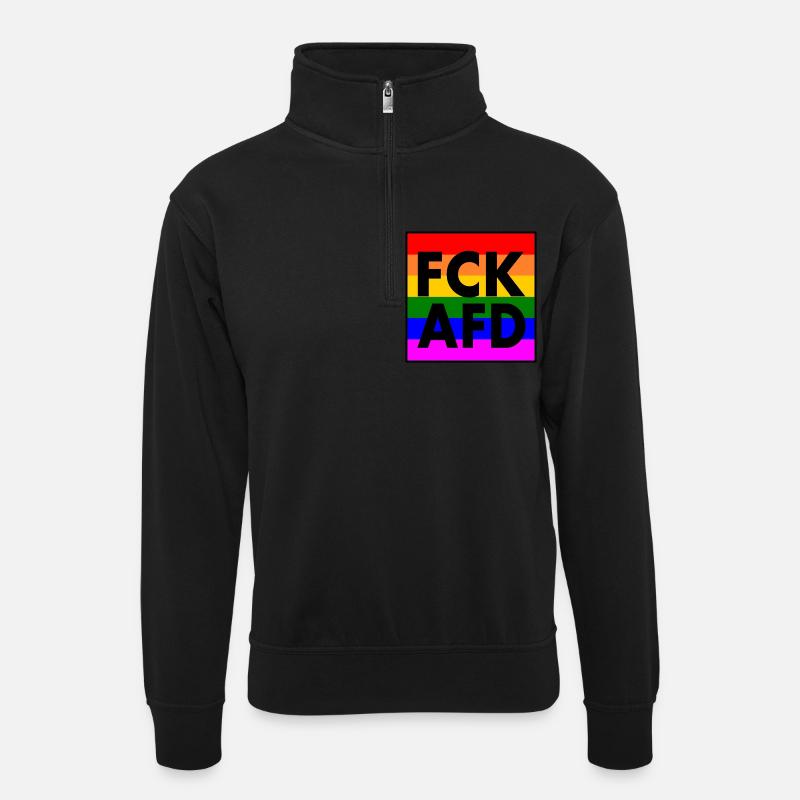 Fck afd - Sweat col montant zippé unisexe - noir