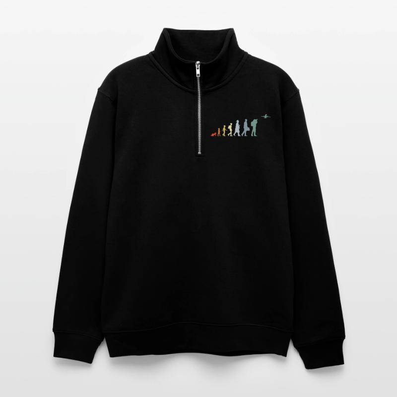 Flugzeugbeobachter Evolution Unisex Pullover mit Zip-Kragen