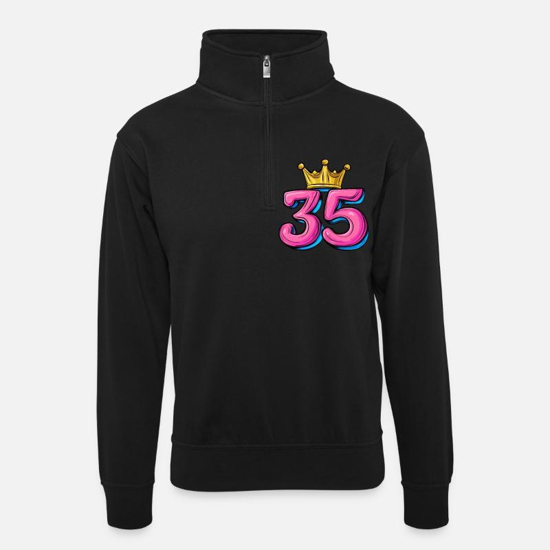 Couronne à 35 chiffres - Sweat col montant zippé unisexe - noir