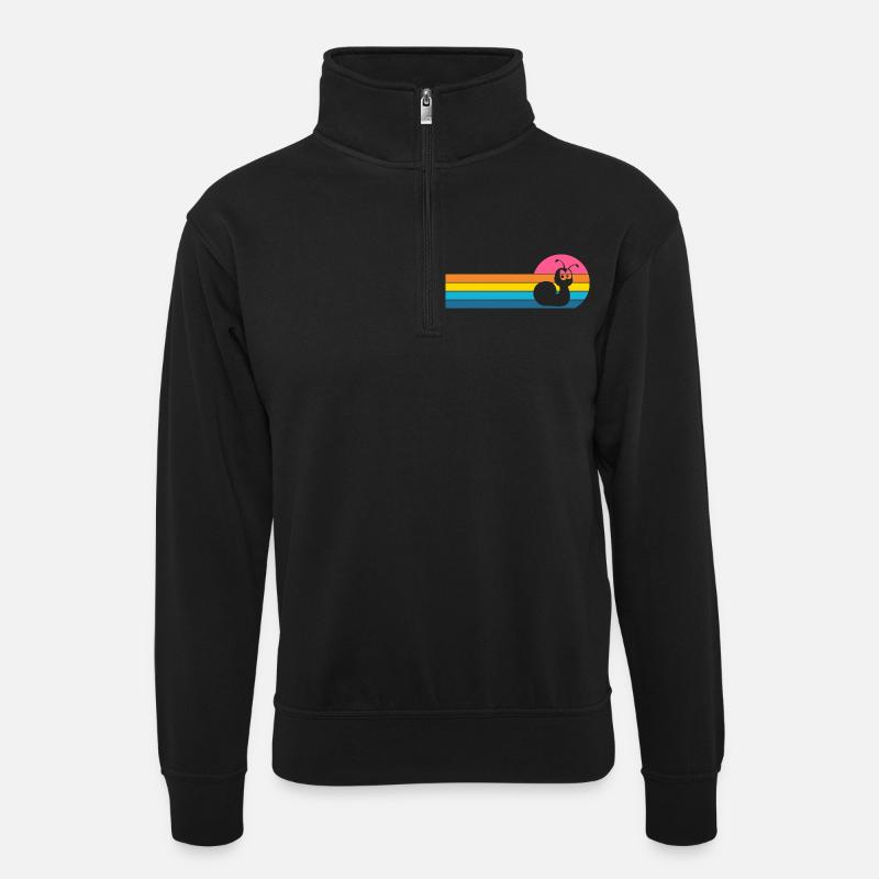 Schnecke - Unisex Pullover mit Zip-Kragen - Schwarz