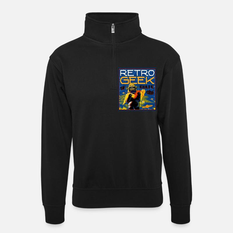 retro geek sf culte ciné - Sweat col montant zippé unisexe - noir