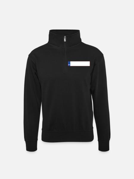 plaque d'immatriculation DK - Sweat col montant zippé unisexe - noir