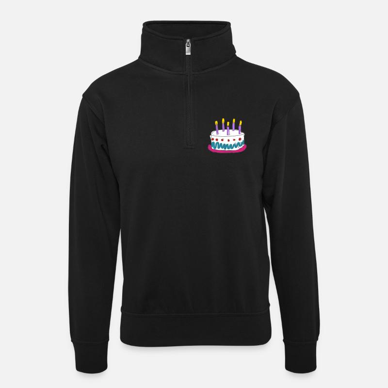 Torte - Unisex Pullover mit Zip-Kragen - Schwarz