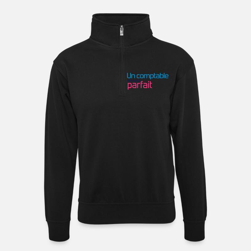 Comptable / Comptabilité / Argent / Finance / Euro - Unisex sweater with zip collar - black
