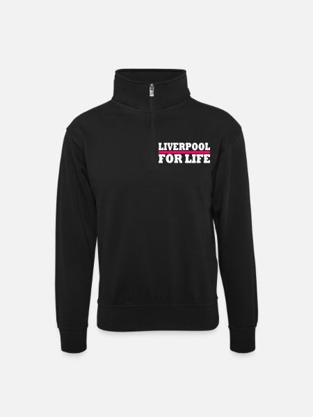 Liverpool - Unisex sweater with zip collar - black