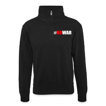 No war - Unisex sweater with zip collar - black - Front
