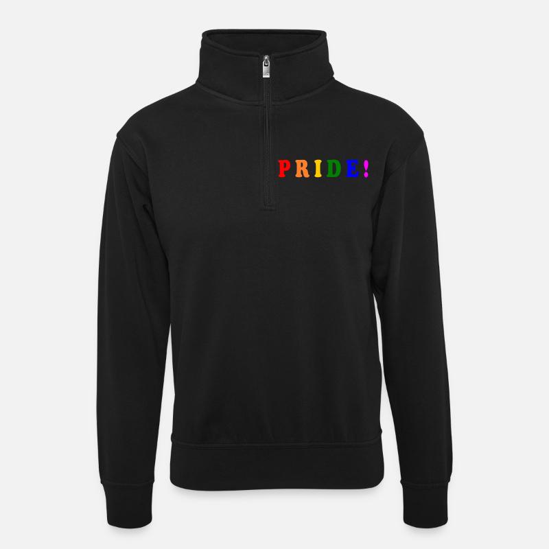 Pride - Unisex sweater with zip collar - black
