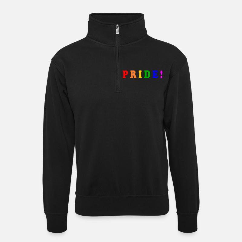 Pride - Unisex-collegepaita vetoketjukauluksella - musta