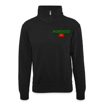 Maroc - Sweat col montant zippé unisexe - noir - Devant