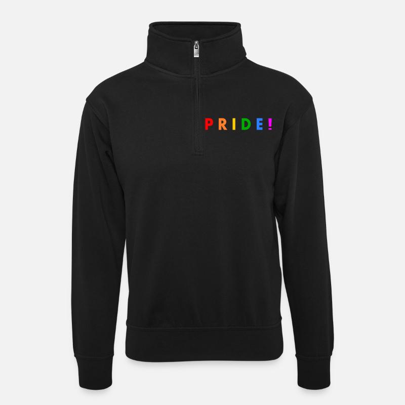 Pride - Unisex Pullover mit Zip-Kragen - Schwarz