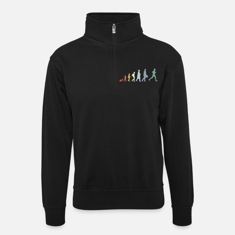 Évolution du coureur - Sweat col montant zippé unisexe - noir