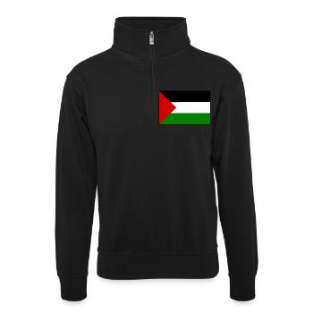 Palestina - Unisex Pullover mit Zip-Kragen - Schwarz - Vorne
