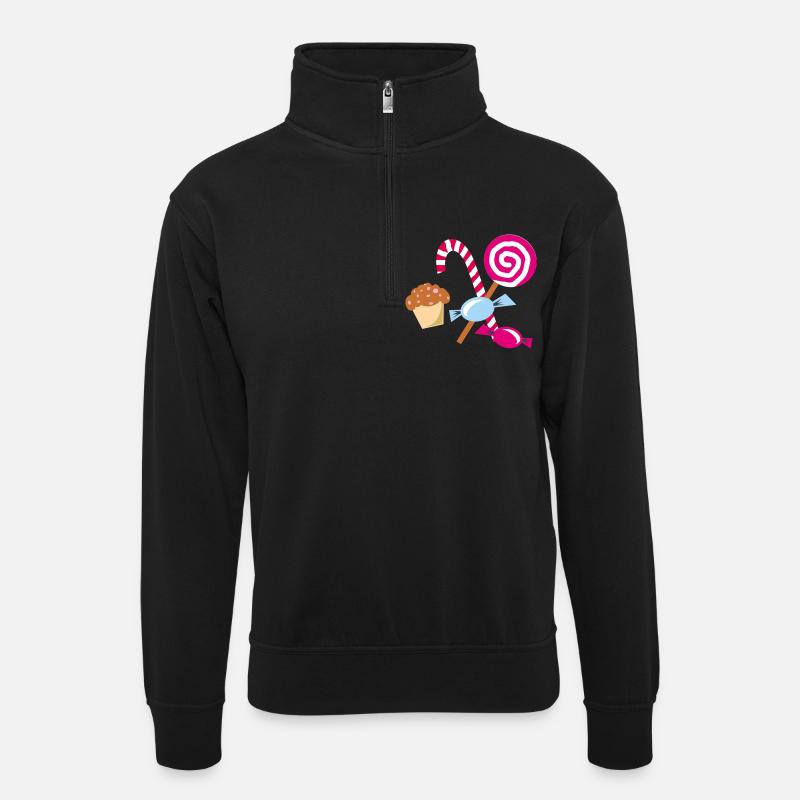 Candy - Unisex sweater with zip collar - black
