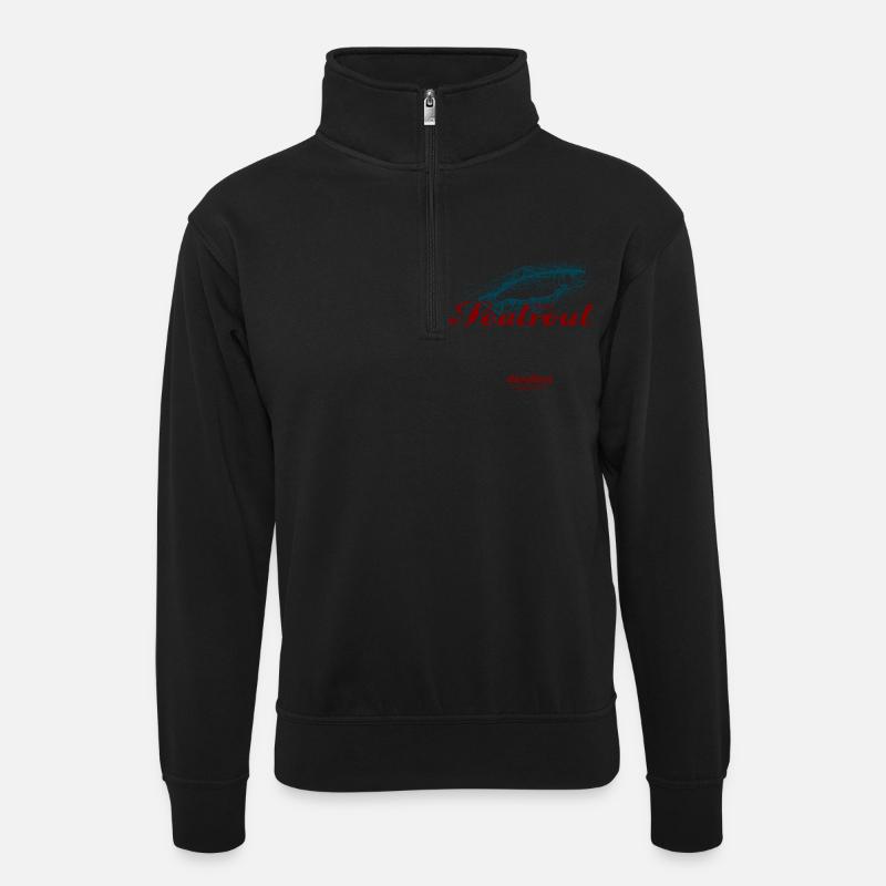 Pure Seatrout - Unisex Pullover mit Zip-Kragen - Schwarz