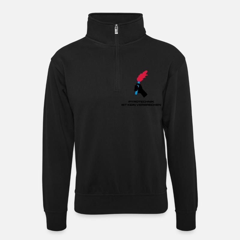 Pyrotechnik - Unisex Pullover mit Zip-Kragen - Schwarz