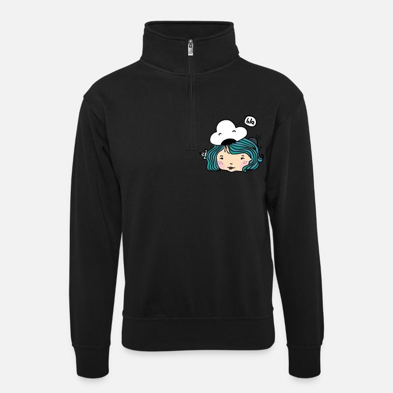 Seemannsmädel - Unisex Pullover mit Zip-Kragen - Schwarz
