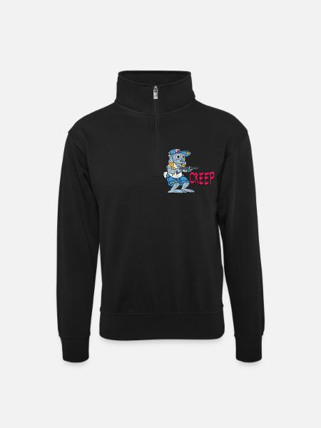 Creep - Unisex Pullover mit Zip-Kragen - Schwarz