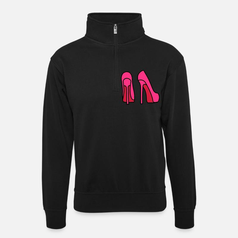 high_heels__f3 - Unisex Pullover mit Zip-Kragen - Schwarz